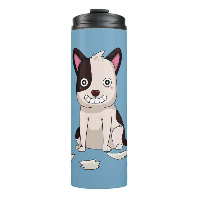 Niedlich & Funny Hund individuelle Name, Text & Fa Thermosbecher (Vorderseite)