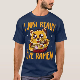 Niedlich Funny I einfach wirklich Liebe Ramen Cat T-Shirt