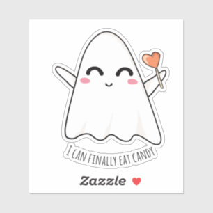 Niedlich Funny Kawaii Halloween Girl Ghost Sticker