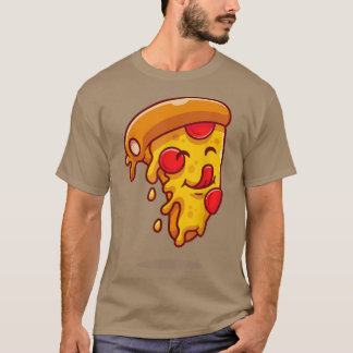 Niedlich Funny Kawaii Pepperoni Pizza Slice Anime  T-Shirt