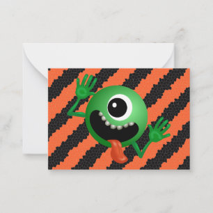 Niedlich Funny Kids Halloween Space Alien Mitteilungskarte