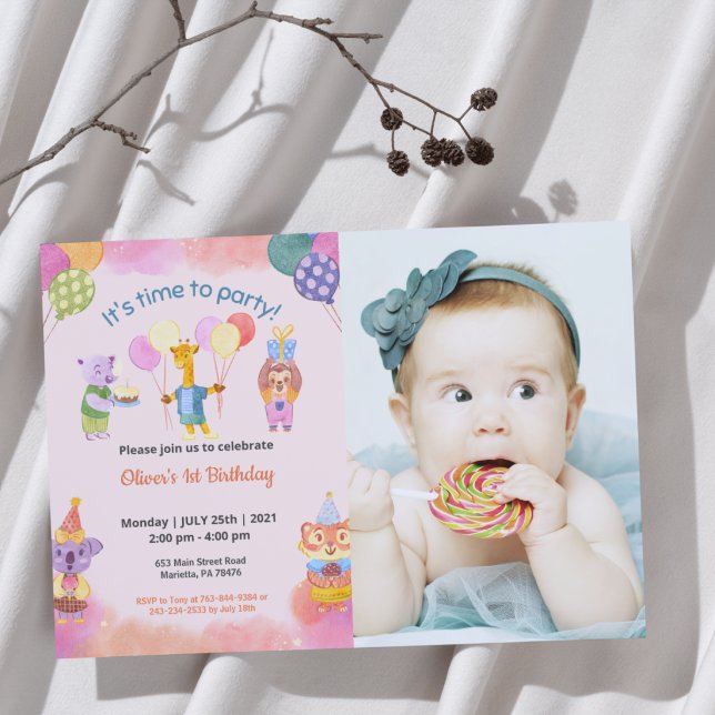 Niedlich Funny | Kinder Foto Geburtstag Einladung (Von Creator hochgeladen)