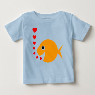 Niedlich Funny Liebe Goldfish Cartoon Säugling Ons Baby T-shirt