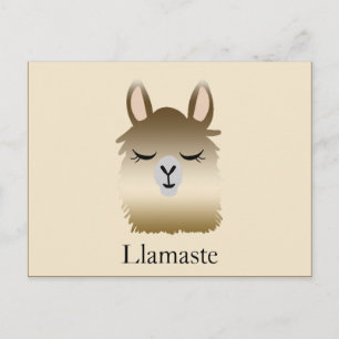 Niedlich Funny Llama Namaste Postcard Postkarte