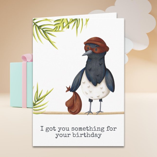 Niedlich Funny Magpie Personalisiert Geburtstag Karte (Von Creator hochgeladen)
