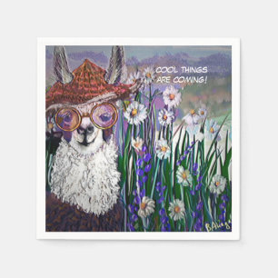 Niedlich Funny Mama Llama Behalte Ihr Cool Serviette