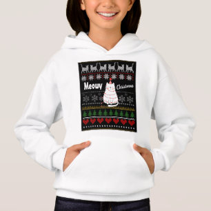 Niedlich Funny Meowy Weihnachtskatze Nordic Gemust Hoodie