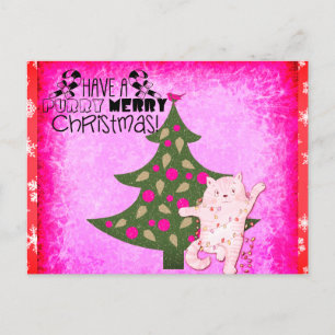 Niedlich Funny Merry Christmas Cat Postkarte