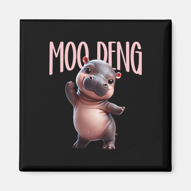 Niedlich Funny Moo-deng Ba Magnet (Vorne)
