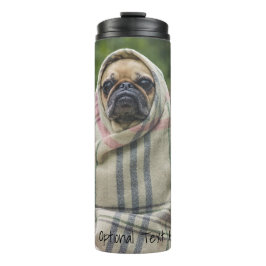 Niedlich & Funny Mops, kundenspezifischer Texttumb Thermosbecher