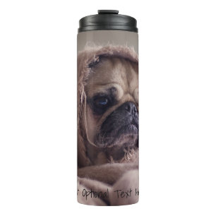 Niedlich & Funny Mops, kundenspezifischer Texttumb Thermosbecher