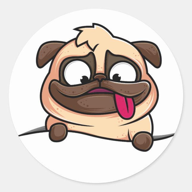 Niedlich Funny Mops Puppy - Aufkleber (Vorderseite)