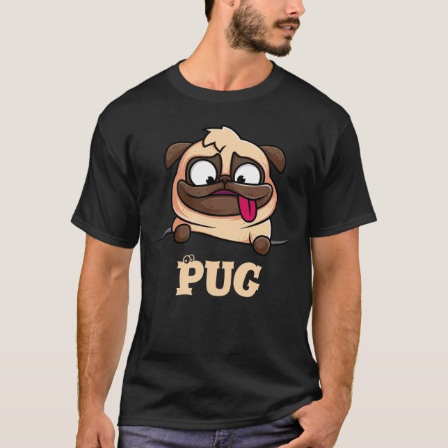 Niedlich Funny Mops T - Shirt (Vorderseite)