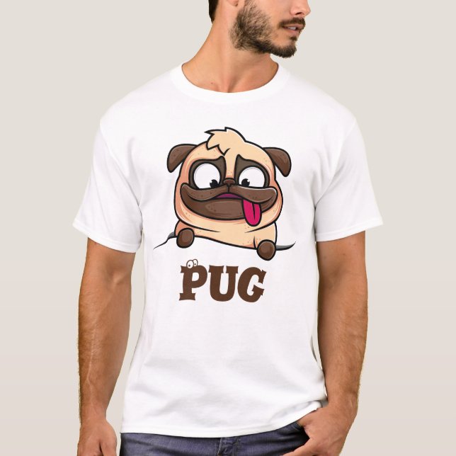 Niedlich Funny Mops T - Shirt (Vorderseite)