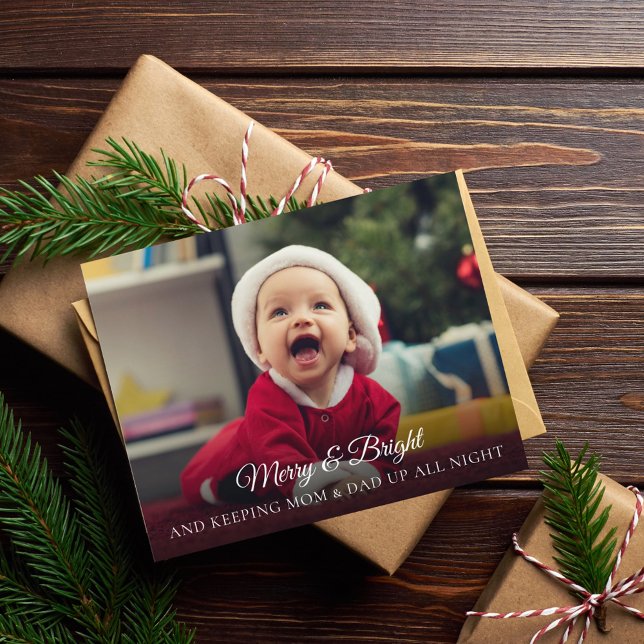 Niedlich Funny New Baby Foto Christmas Card (Von Creator hochgeladen)