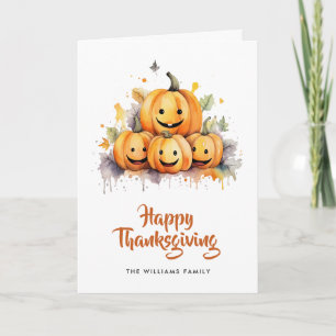 Niedlich Funny Pumpkins Foto Happy Thanksgiving Ca Karte