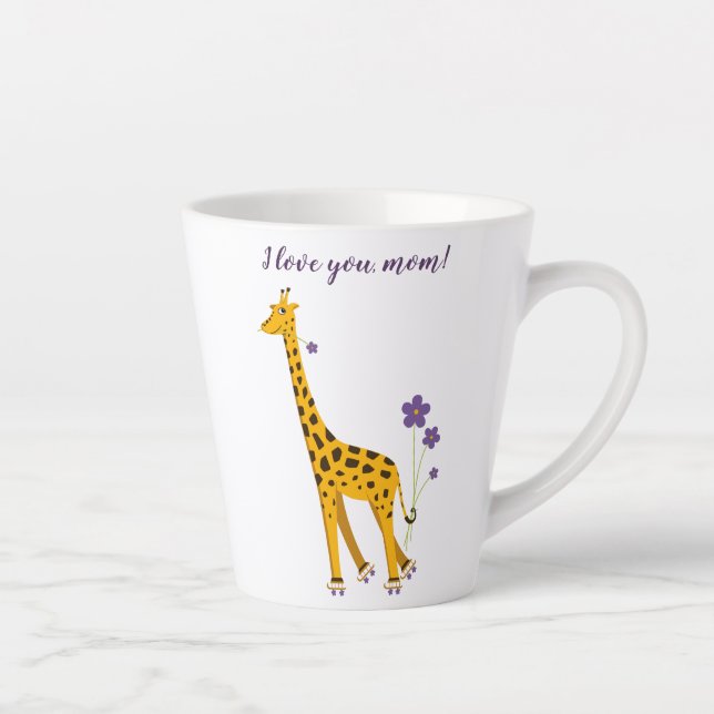 Niedlich Funny Skaten Cartoon Giraffe Liebe Mama Milchtasse (Rechts)