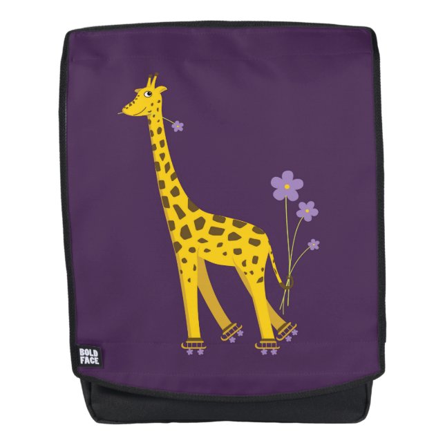 Niedlich Funny Skaten Cartoon Giraffe Rucksack (Vorderseite)