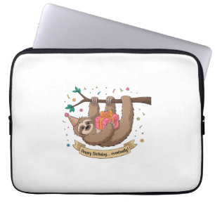 Niedlich Funny Sloth Happy Birthday Laptopschutzhülle