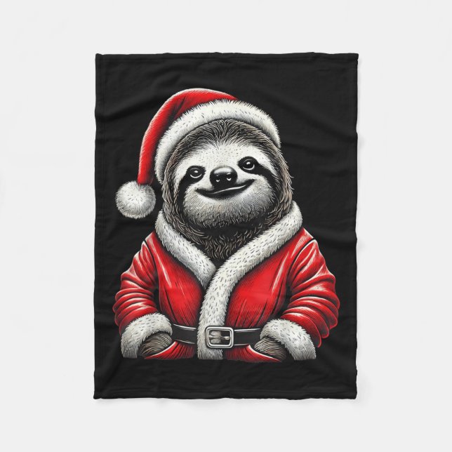 Niedlich Funny Sloth Weihnachtsmann Weihnachten We Fleecedecke (Vorderseite)