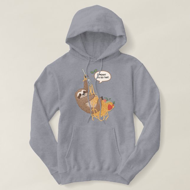 Niedlich & Funny Spaghetti Sloth | "Ich will das t Hoodie (Design vorne)