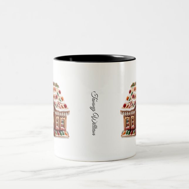 Niedlich Funny Spaß Trendy Modern Frohe Weihnachte Zweifarbige Tasse (Mittel)