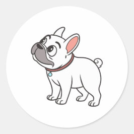 Niedlich Funny Stehend French Bulldog Runder Aufkleber