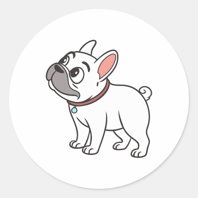 Niedlich Funny Stehend French Bulldog Runder Aufkleber (Vorderseite)
