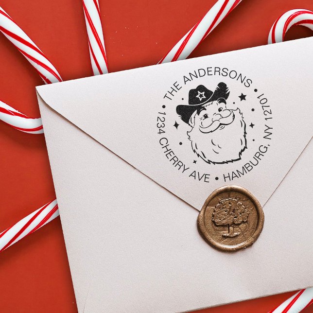 Niedlich Funny Texas Cowboy Weihnachtsfeiern Permastempel (Von Creator hochgeladen)