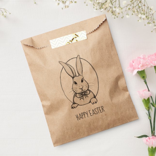 Niedlich Funny Vintag Bunny Personalisiert Happy O Geschenktütchen (Versiegelt)