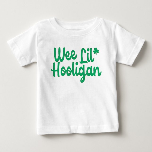 Niedlich Funny Wee Lil Hooligan St Patrick's Day Baby T-shirt (Vorderseite)
