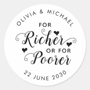 Niedlich für Richer oder für ärmere Lotto-Gastgesc Runder Aufkleber