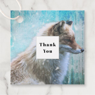 Niedlich Furry Fox auf Blue Grunge Hintergrund Dan Geschenkanhänger