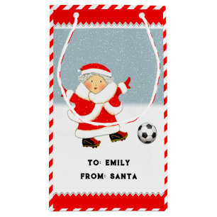 Niedlich Fußball Weihnachten Kleine Geschenktasche Geschenktüte