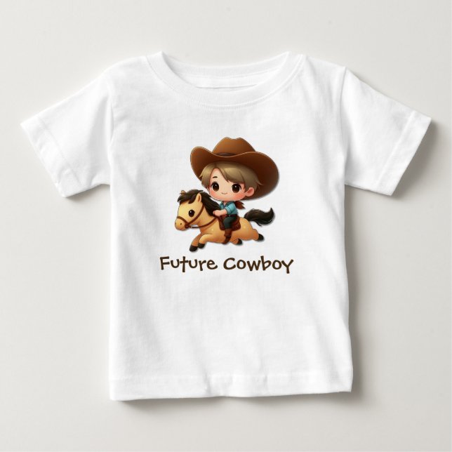 Niedlich Future Cowboy Baby T-shirt (Vorderseite)