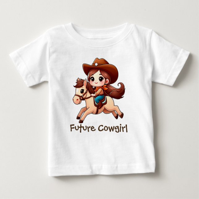 Niedlich Future Cowgirl Baby T-shirt (Vorderseite)