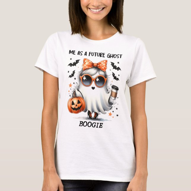 Niedlich Future Ghost Halloween T - Shirt (Vorderseite)