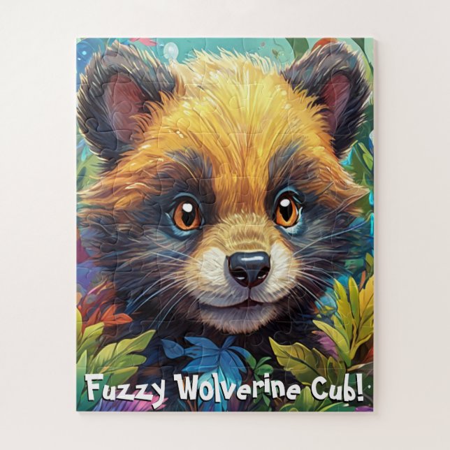 Niedlich & Fuzzy Wolverine Cub Puzzle (Vertikal)