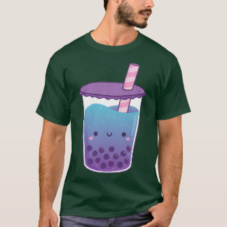 Niedlich Galaxy Butterfly Pea Blume Boba Tea Doodl T-Shirt