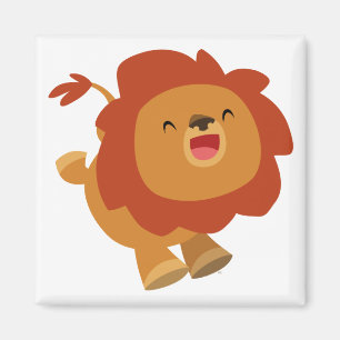 Niedlich Gamboling Cartoon Lion Magnet