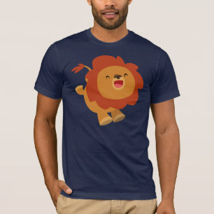 Niedlich Gamboling Cartoon Lion T - Shirt