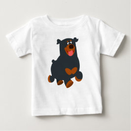 Niedlich Gamboling Cartoon Rottweiler Baby T - Shi T-shirt