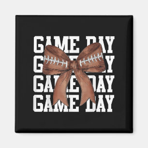 Niedlich Game Day Coquette Bow Football Liebhaber Magnet