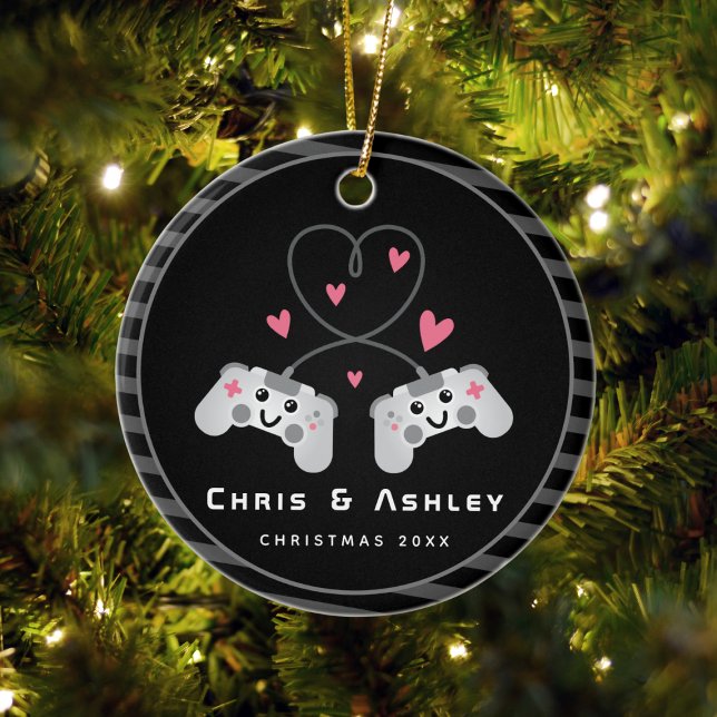 Niedlich Gamer Couple Gaming Video Game Joystick N Keramik Ornament (Von Creator hochgeladen)