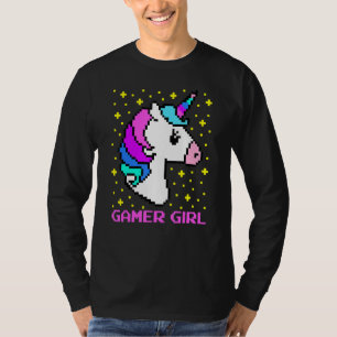 Niedlich Gamer Girl Rainbow Unicorn Gaming Cooles T-Shirt