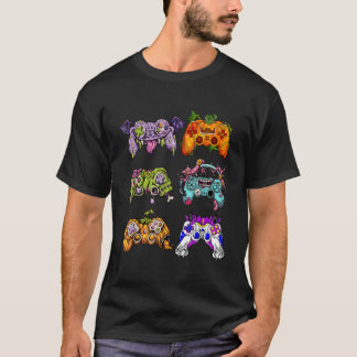 Niedlich Gamer Halloween Game Controller Skelett Z T-Shirt