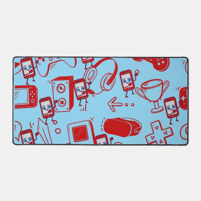 Niedlich Gaming Themed Desktop Mat Schreibtischunterlage (Vorderseite)
