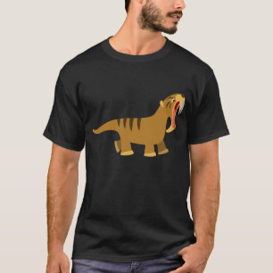 Niedlich Gaping Mouth Cartoon Thylacosmilus T - Sh T-Shirt