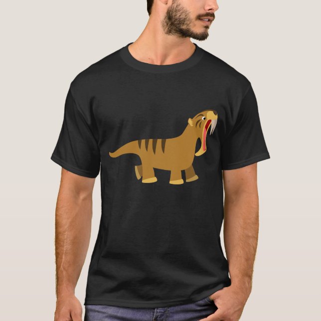 Niedlich Gaping Mouth Cartoon Thylacosmilus T - Sh T-Shirt (Vorderseite)