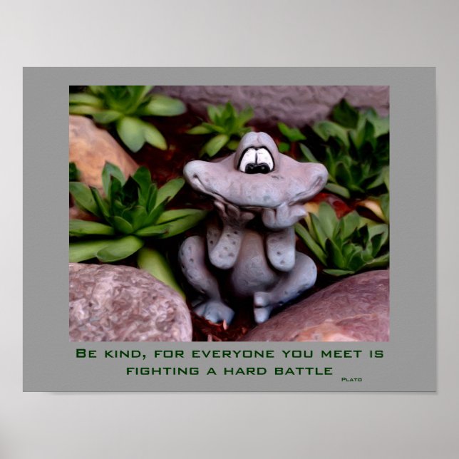 Niedlich Garden Frog Kindness Inspiration Zitat Poster (Vorne)